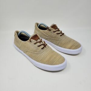 Sperry Top-Sider Canvas Boat Shoes Mens 10.5 Beige STS19248 Casual Sneaker